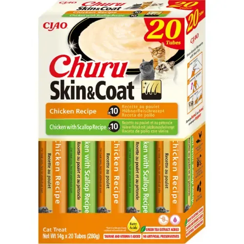 Inaba Churu Skin & Coat 20x14g Multipakk Kanaga kassidele