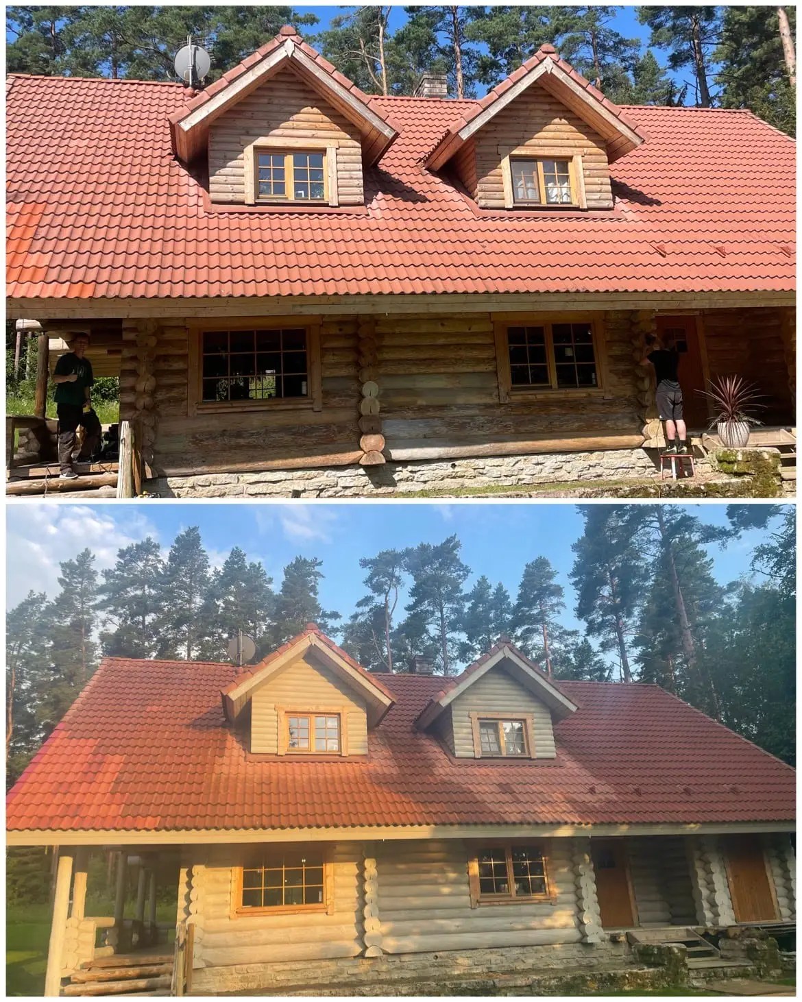 Eramaja kivikatuse pesu