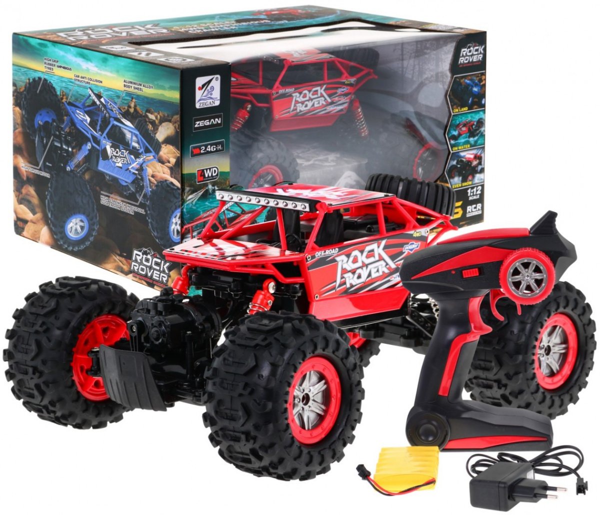 1:12 Mega Crawler Ambfibia R/C 2 4G punane