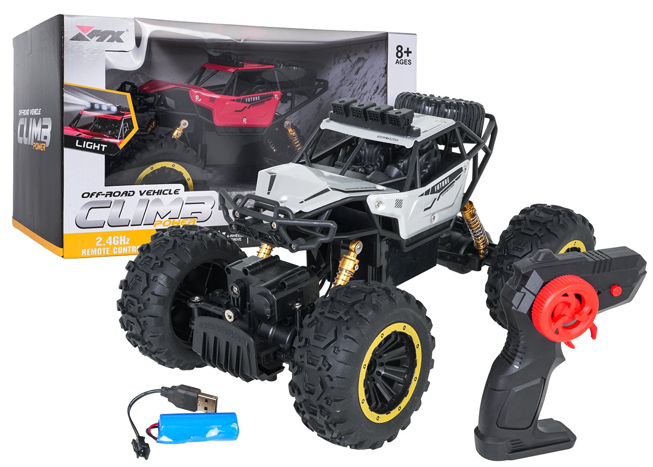 1:18 CLIMB POWER hõbedane R/C roomikmaastur