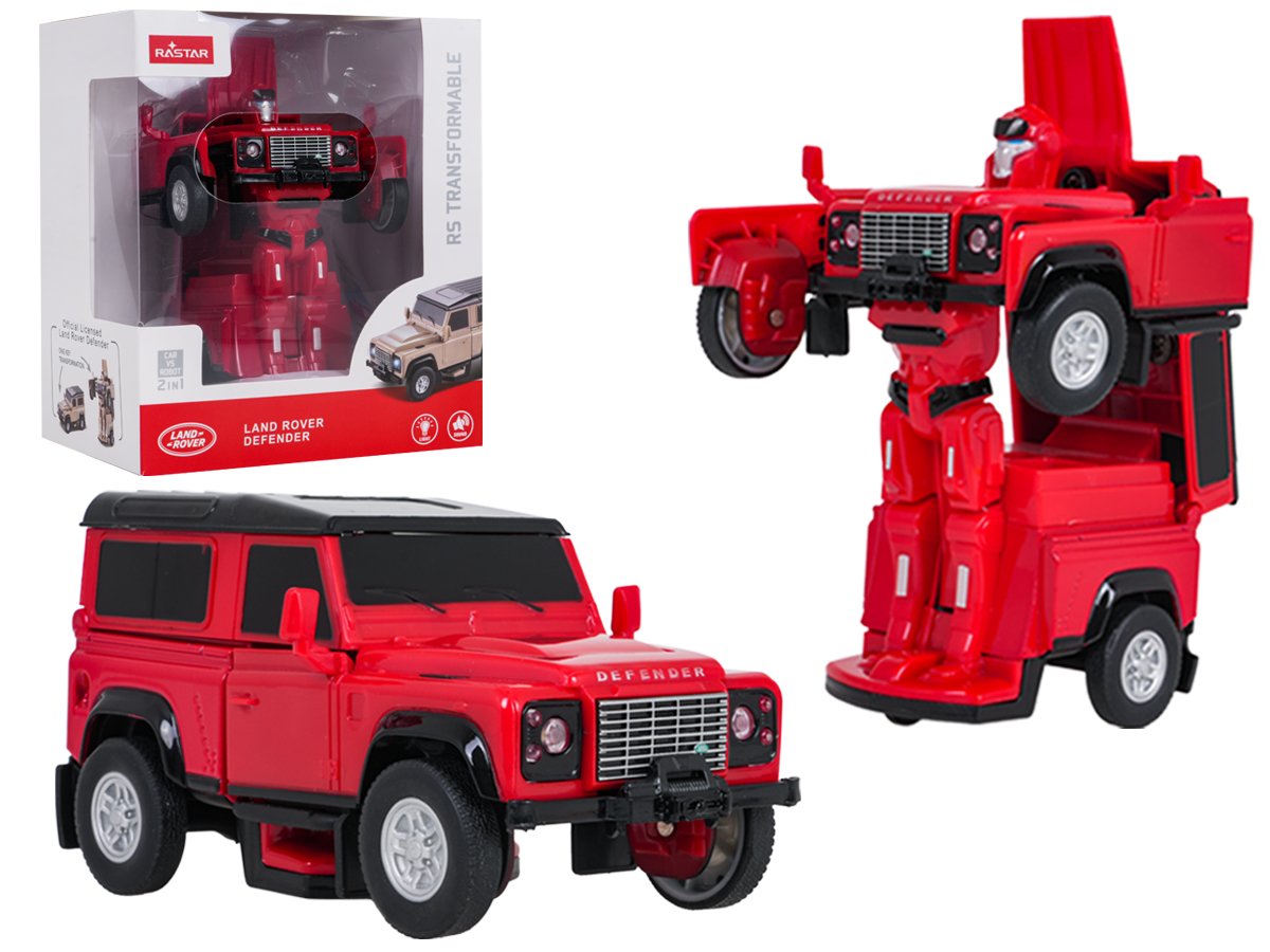 1:32 Scale 2-in-1 Car/Robot Land Rover Defender (Red) by RASTAR
