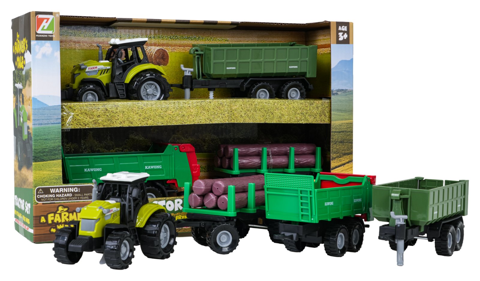 1:48 Tractor with Lights and Sound Function + Trailers