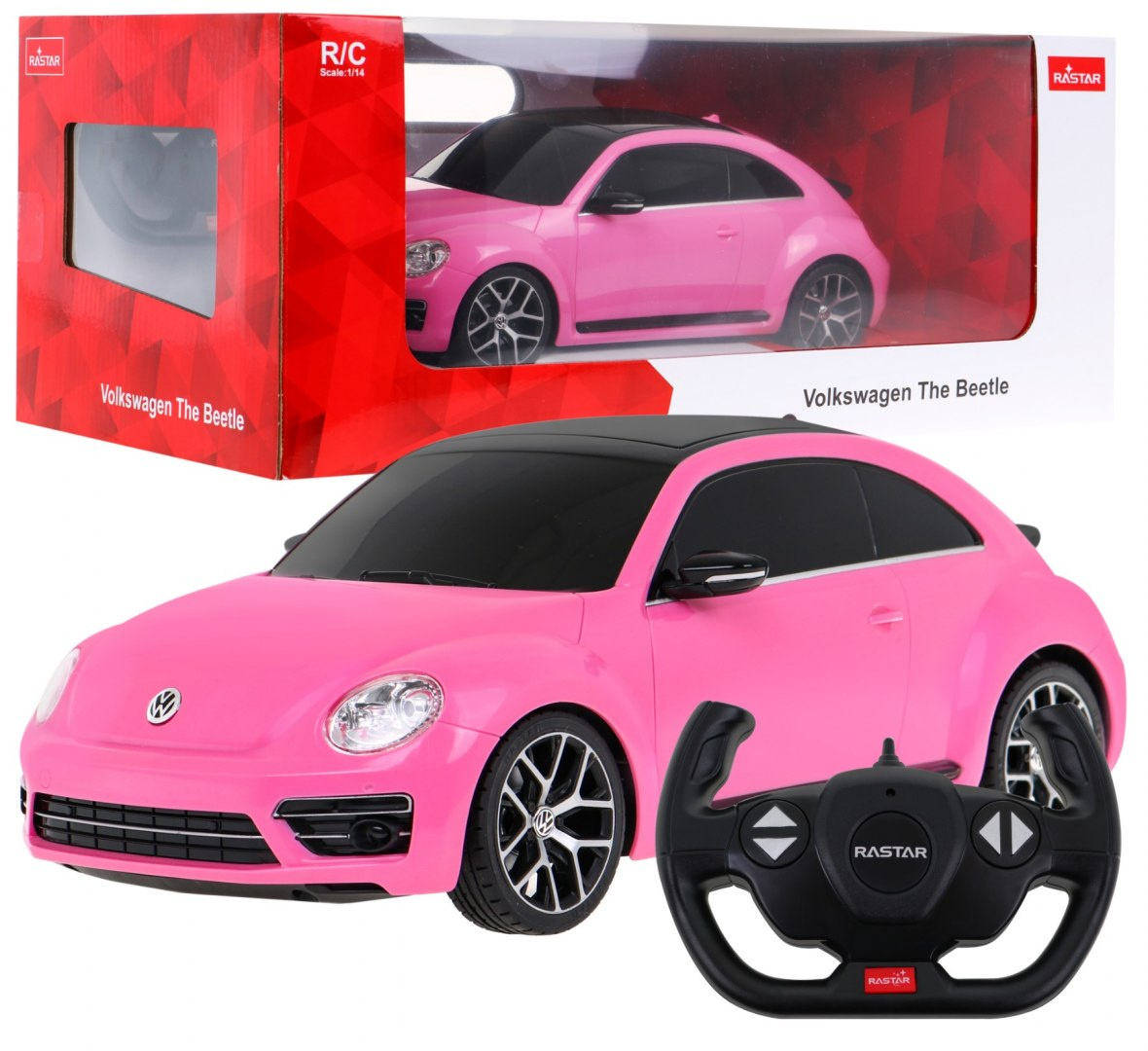 R/C-auto Volkswagen Beetle 1:14 RASTAR vaaleanpunainen