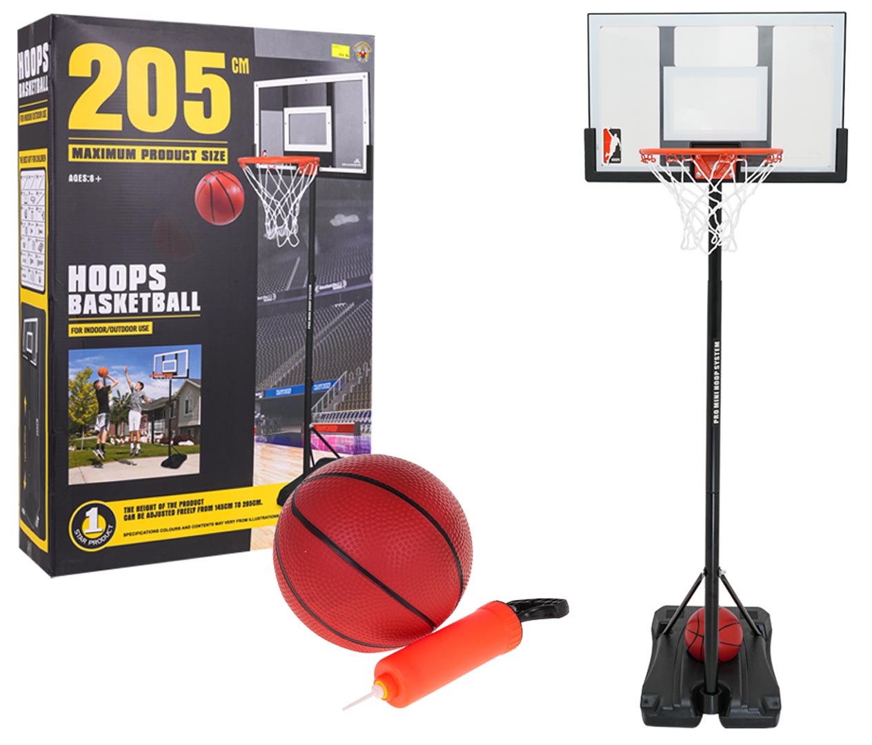Korvpall 205 cm + tarvikud