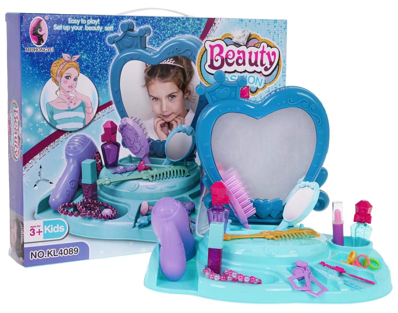 Beauty Fashion Dressing Table Blue + Accessories