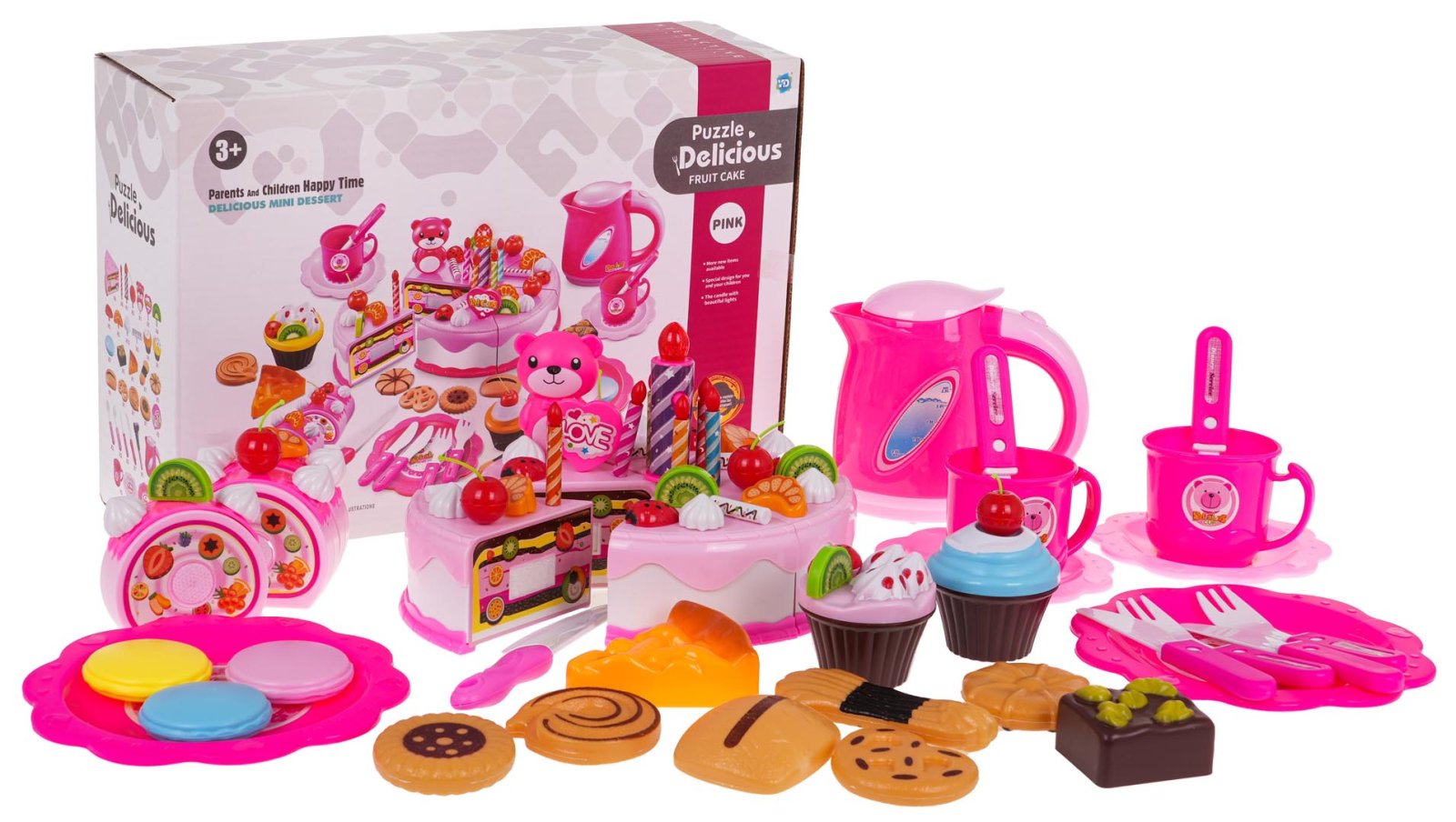 Sünnipäevakomplekt Tort Roosa
