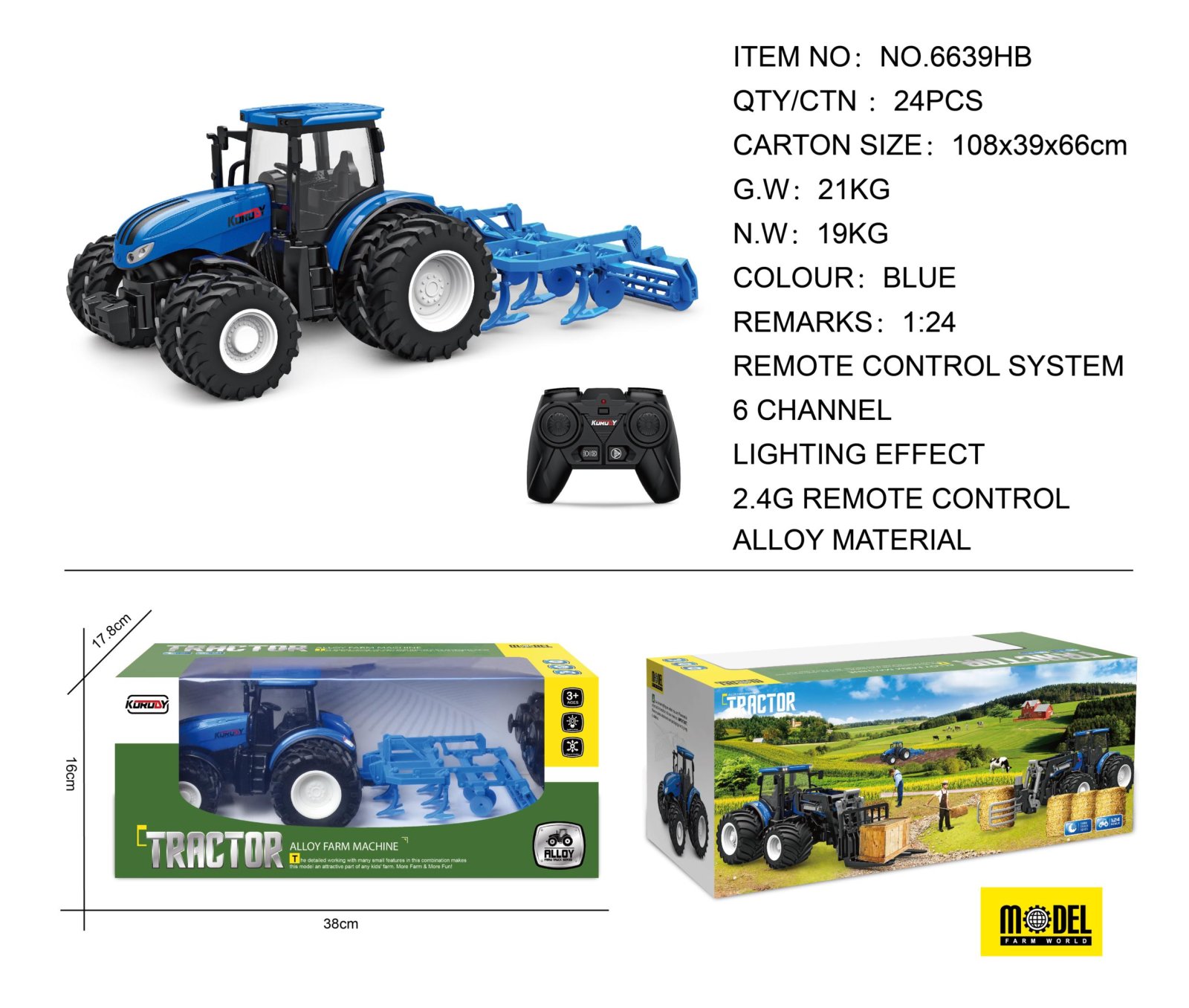 Sinine R/C traktor adraga