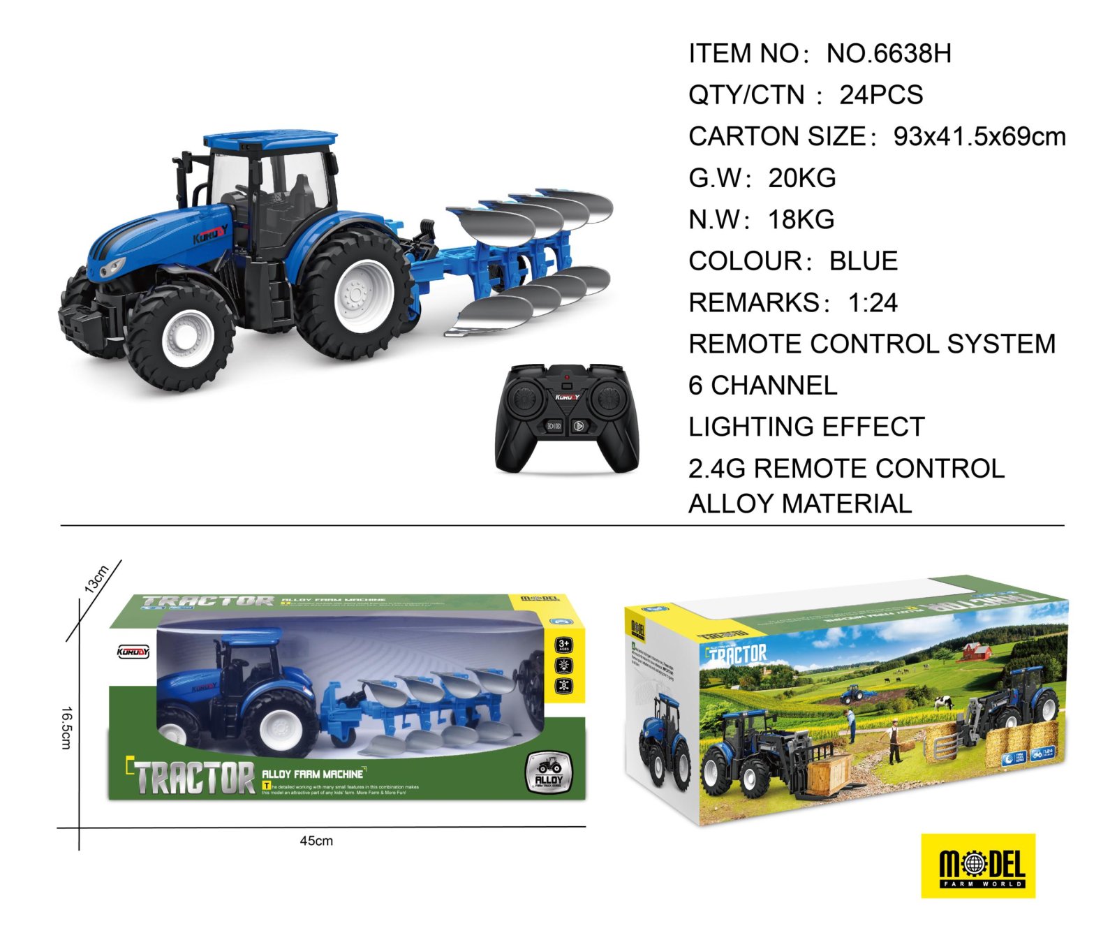 Sinine R/C traktor adraga