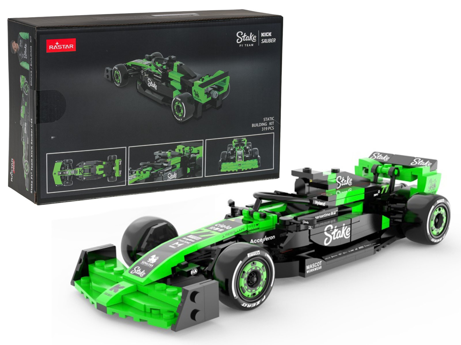 Boliid 1:24 Stake F1 Team KICK Sauber C44 klotsid roheline RASTAR