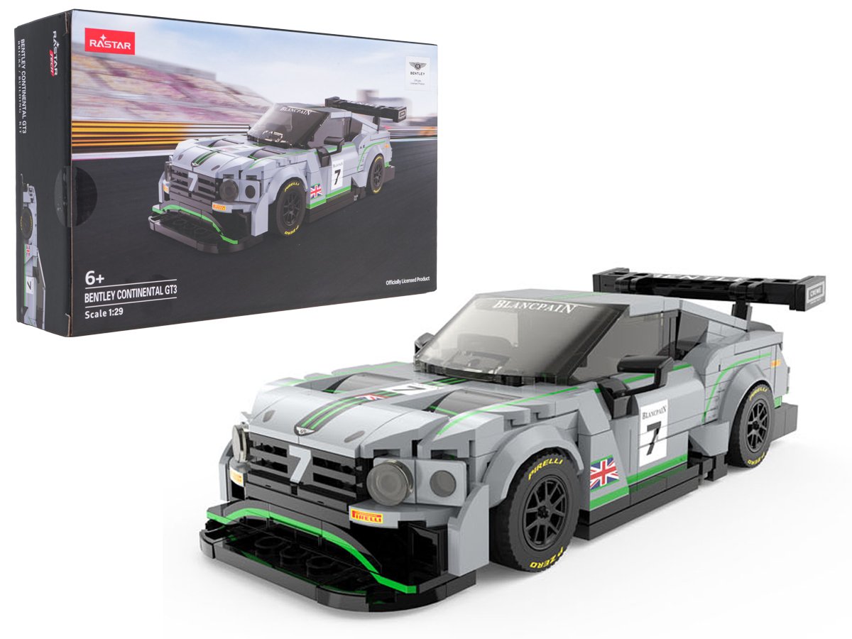 Palikka-auto 1:29 Bentley Continental GT3 Harmaa RASTAR
