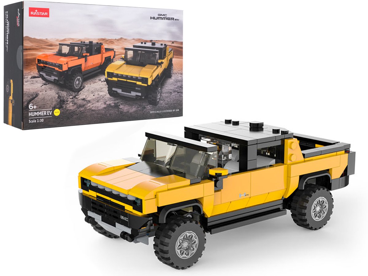 Palikka-auto 1:30 Hummer EV Keltainen RASTAR