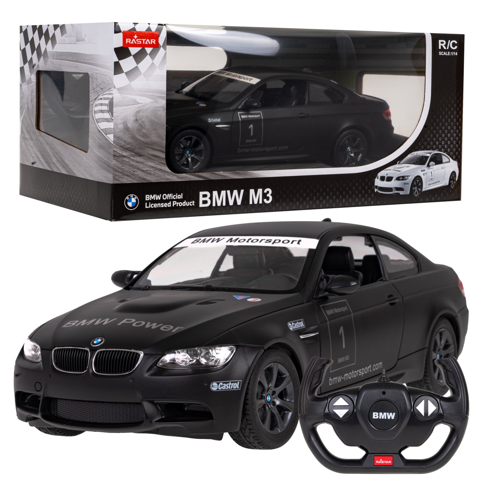 Raadioteel juhitav auto BMW M3 1:14 RASTAR must