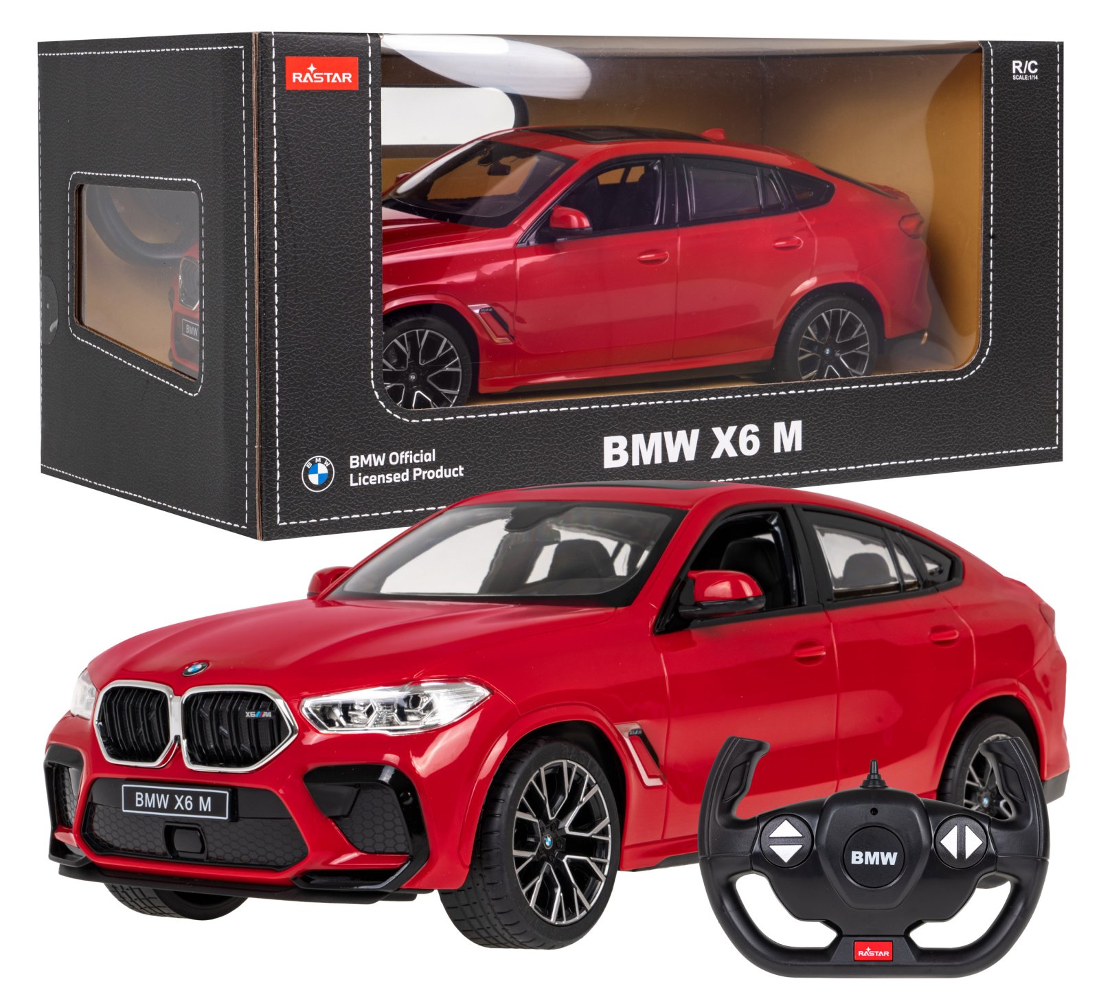 Raadioteel juhitav auto BMW X6 M 1:14 RASTAR punane