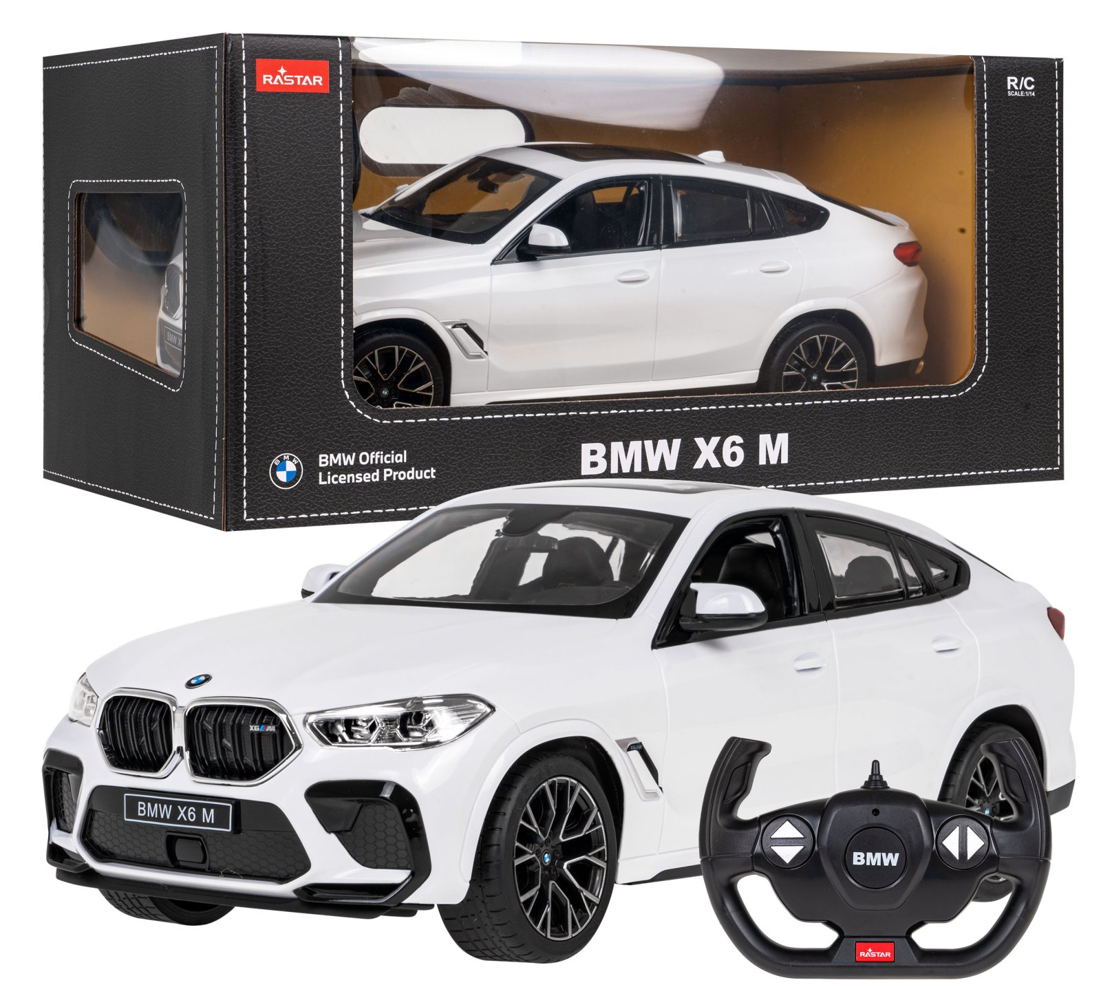Radio-ohjattava auto BMW X6 M 1:14 RASTAR valkoinen