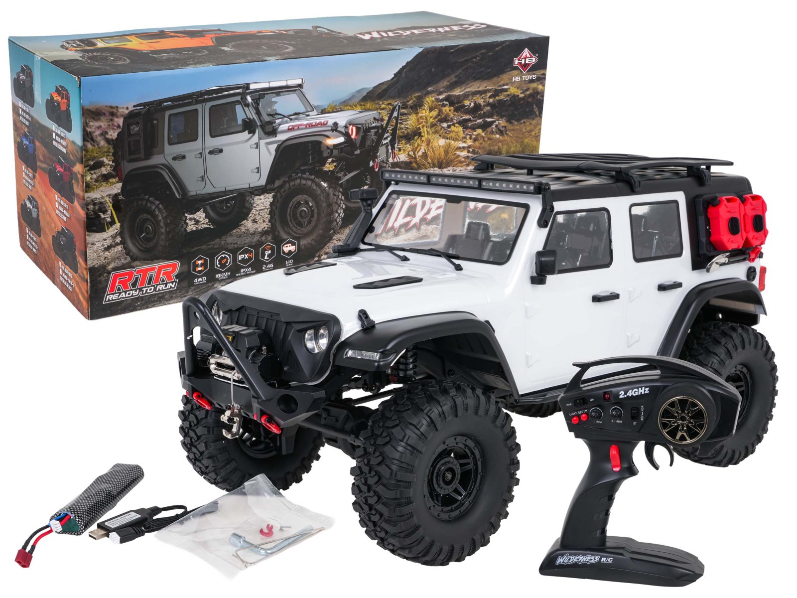 Auto R/C WILDERNESS RTR 1:10 valkoinen