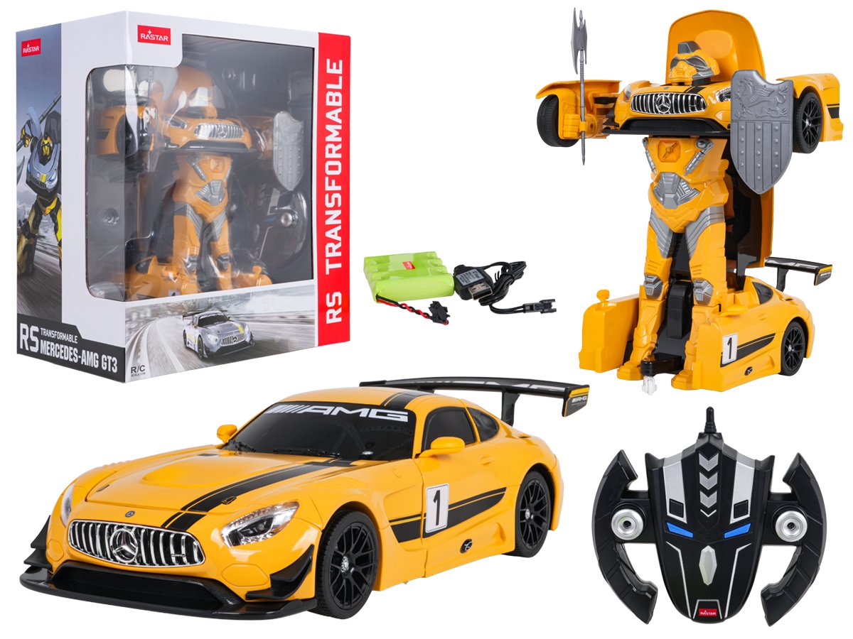 Auto/robot 2-ühes R/C 1:14 Mercedes-AMG GT3 Kollane RASTAR