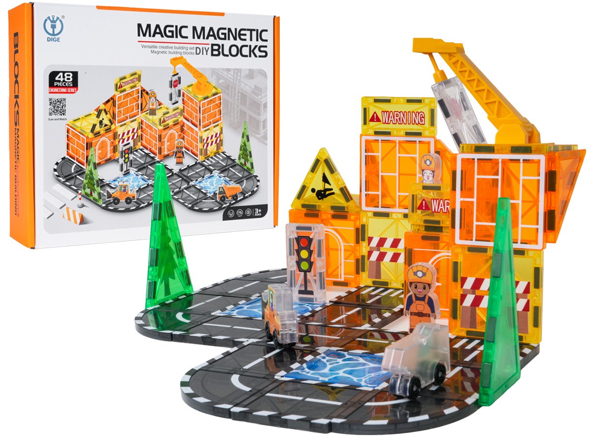 Ehitusplatsi magnetklotside komplekt 48 tk