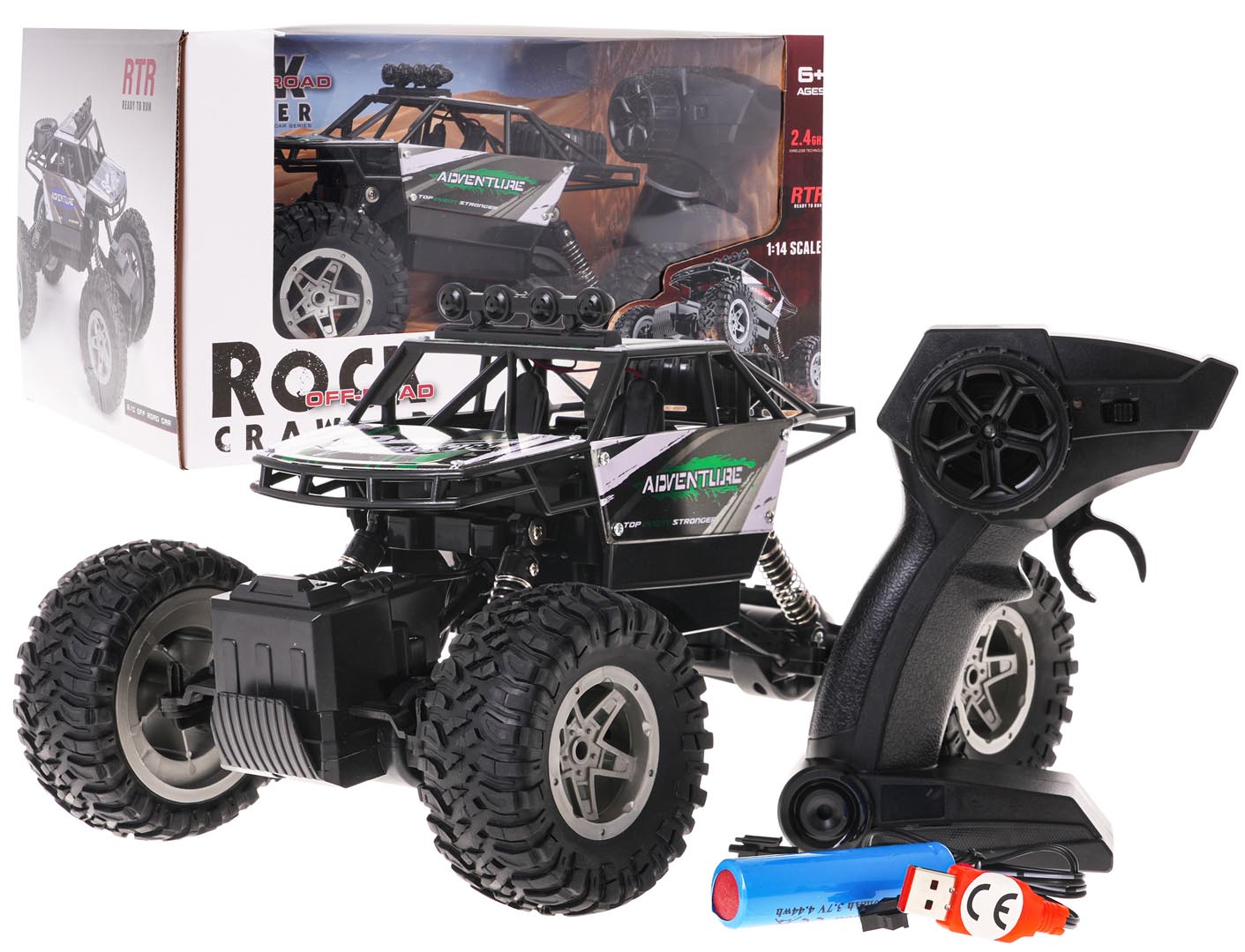 Roomik 1:14 Rock SHAKE R/C roheline