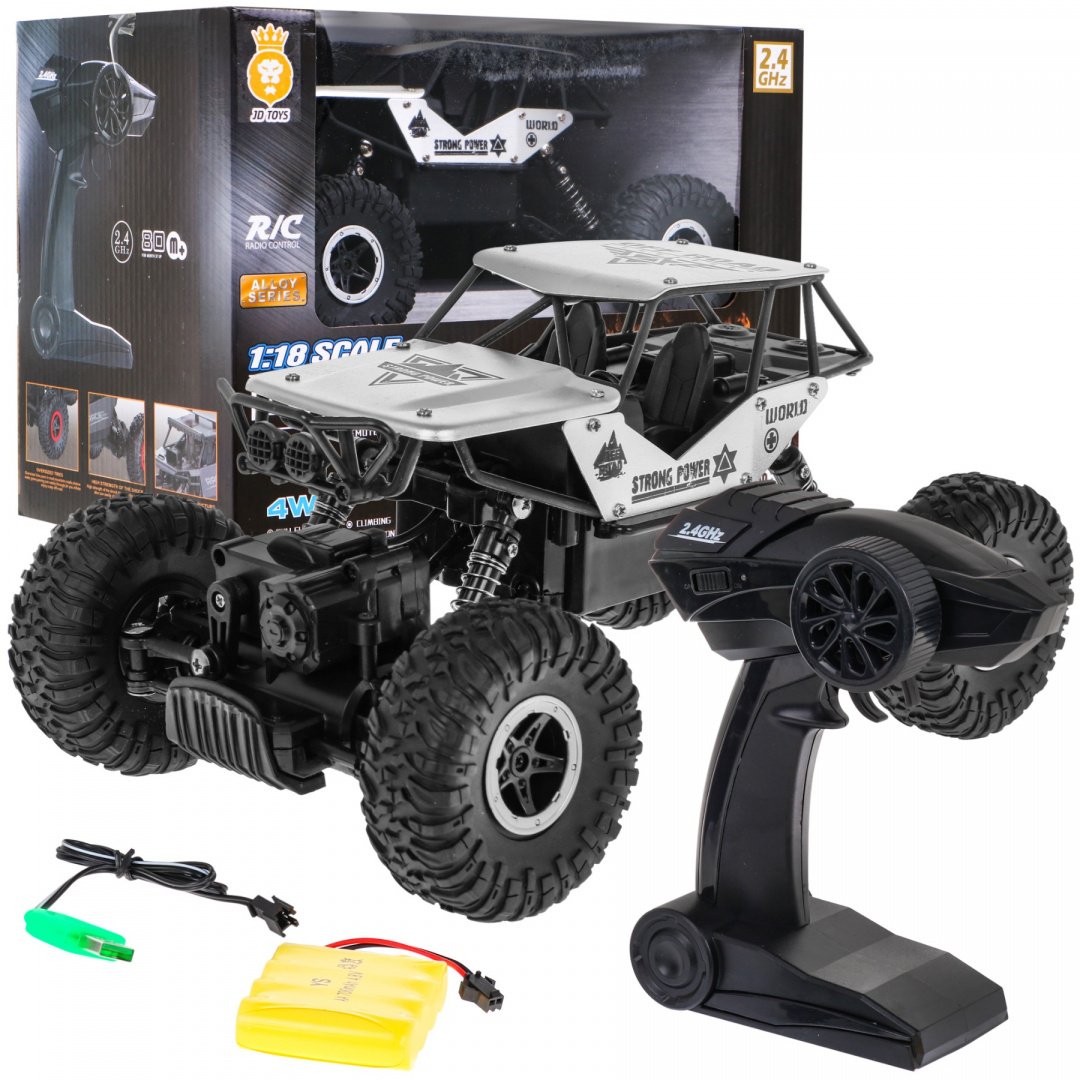 Roomik R/C Monster 1:18 hõbedane