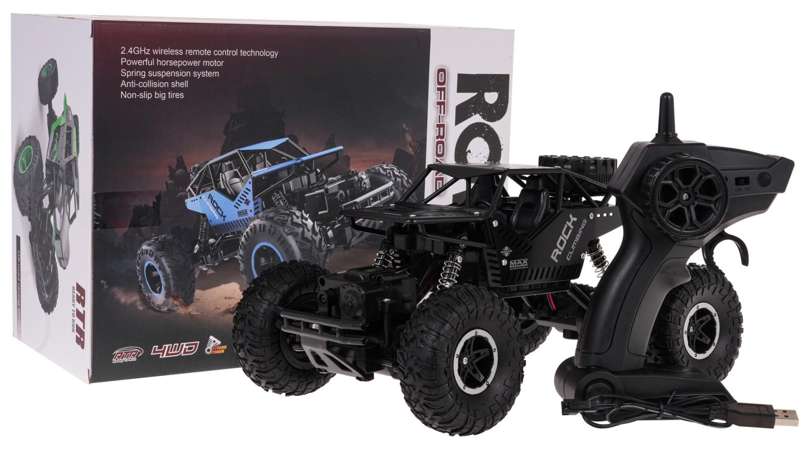 Roomikauto ROVER 1:16 raadioteel juhitav must