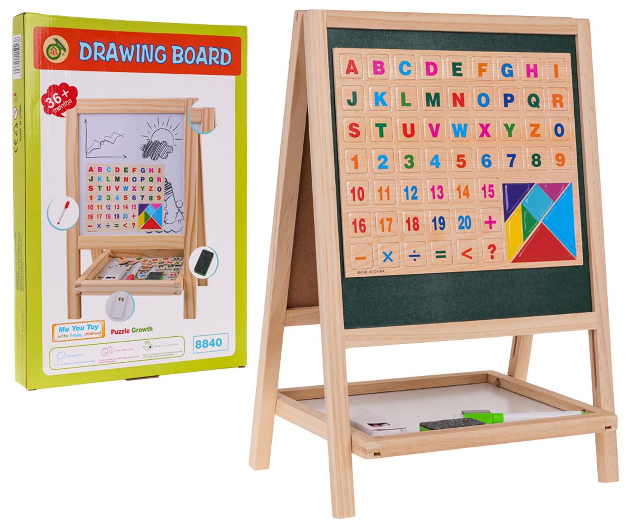 Kahepoolne puidust tahvel + tarvikud