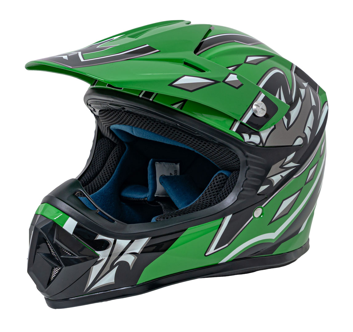Enduro mootorrattakiiver roheline L