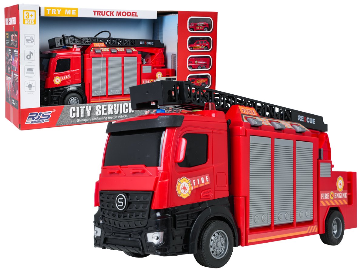 Tuletõrjeauto 2in1 + sõidukid