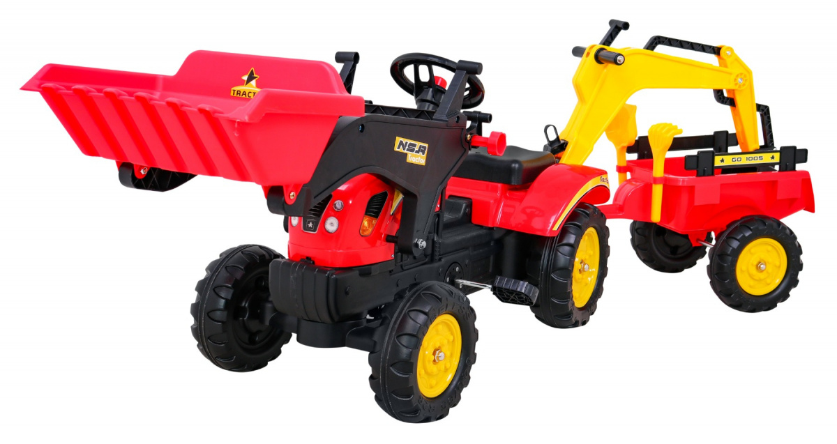 Gokart traktor-ekskavaator haagisega + tarvikud