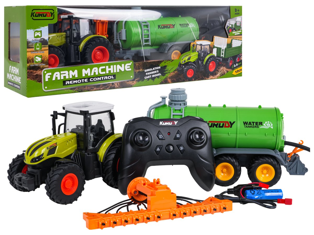 Roheline tünniga traktor R/C 1:24