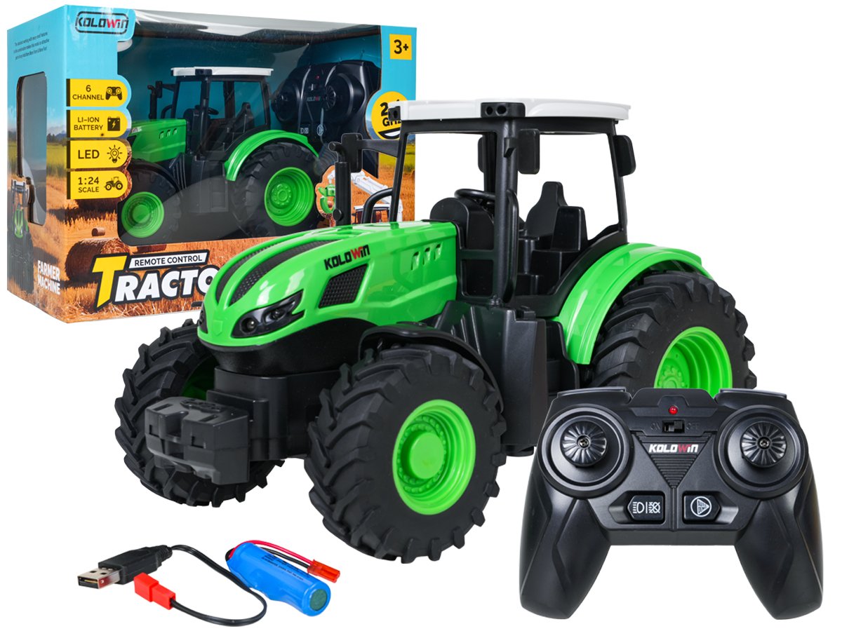 Green tractor 1:24 with remote control
