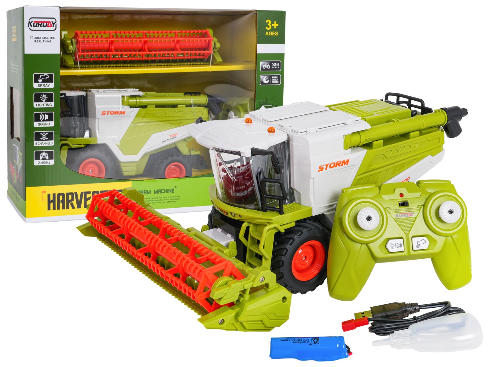 Kombain R/C 1:24 roheline
