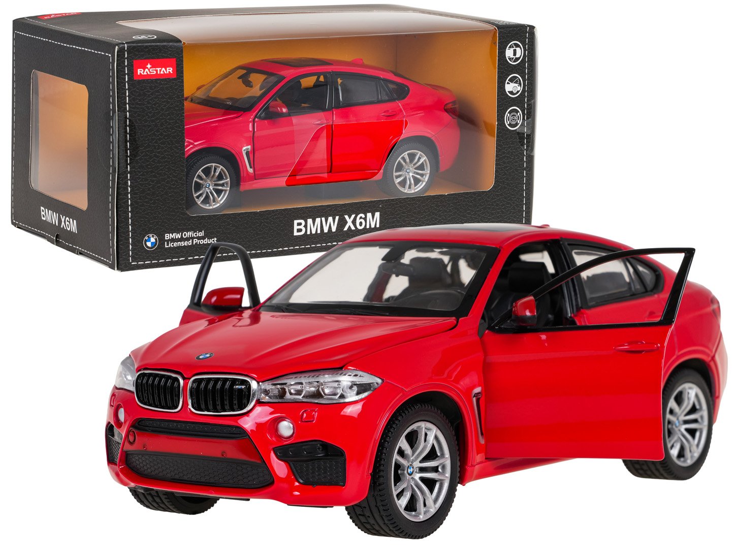 Metalliauto 1:24 BMW X6M punainen RASTAR