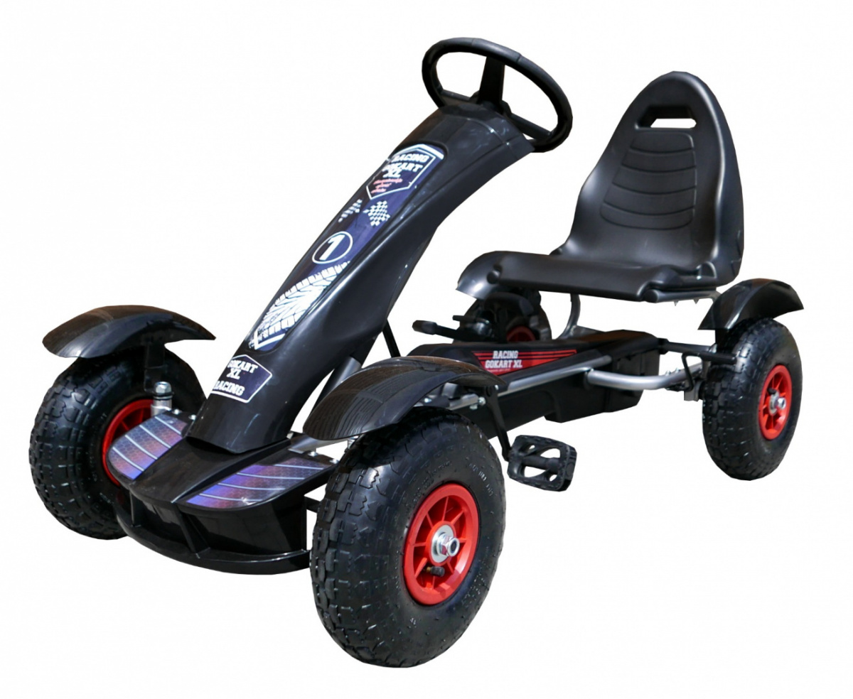 Suur kart täispumbatavate ratastega must