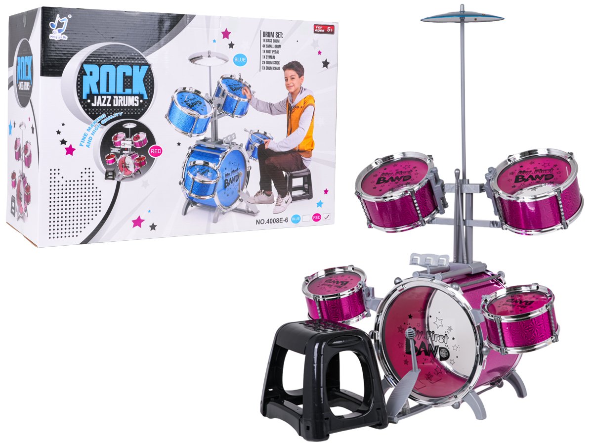 Suur ROCK BAND trummikomplekt – Roosa