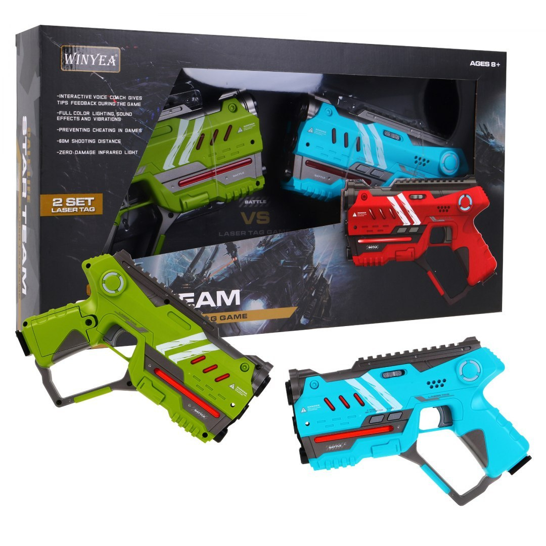 Laserrelvad LASER TAG roheline sinine