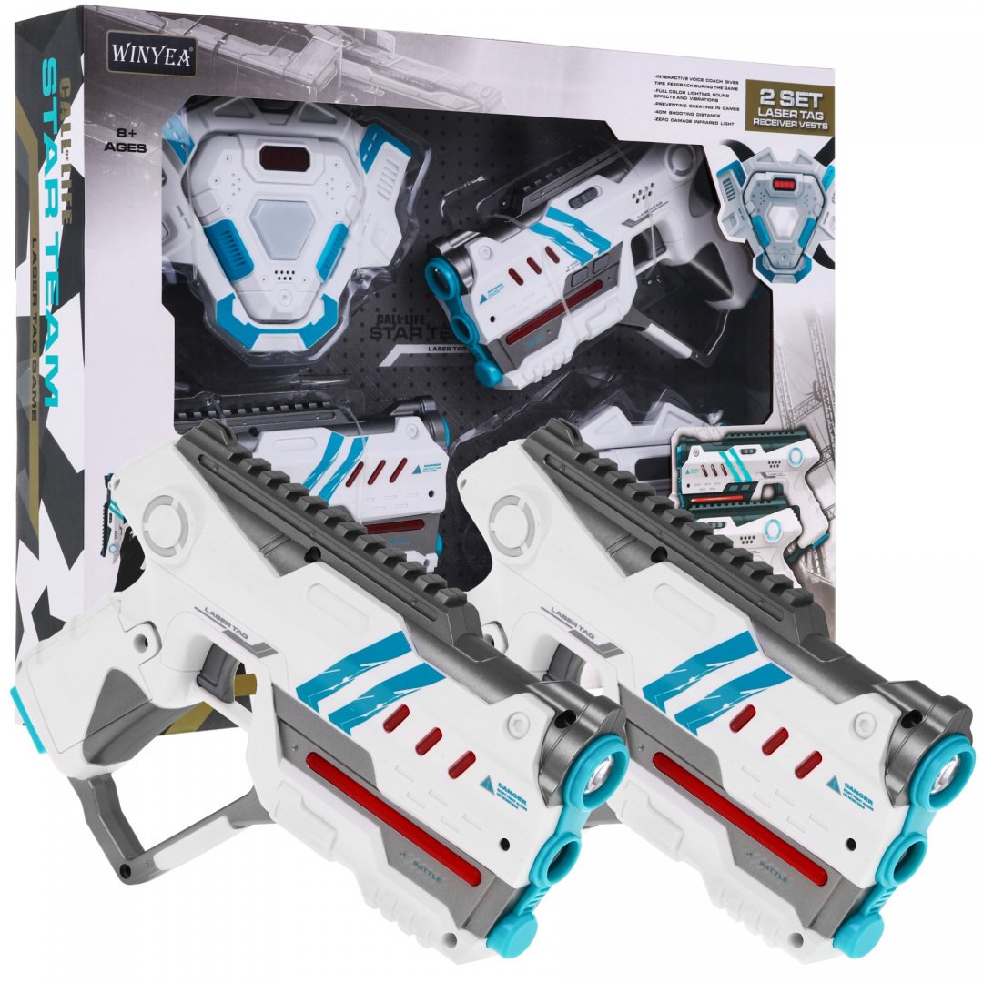 Laserpüstolid LASER TAG valge + vestid