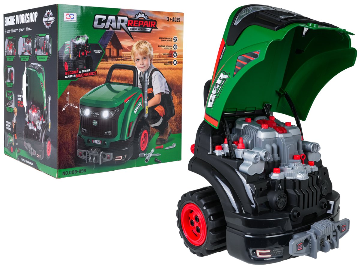 Väikese mehaaniku komplekt roheline traktor