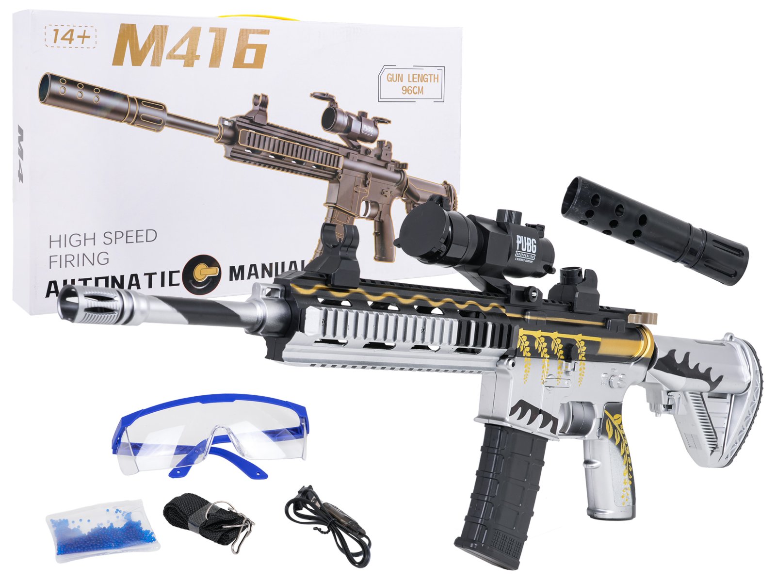 M416 hall veepallide vintpüss + tarvikud