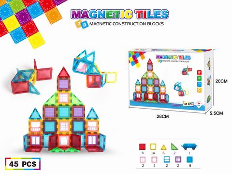 Magnetklotside komplekt 45 tk
