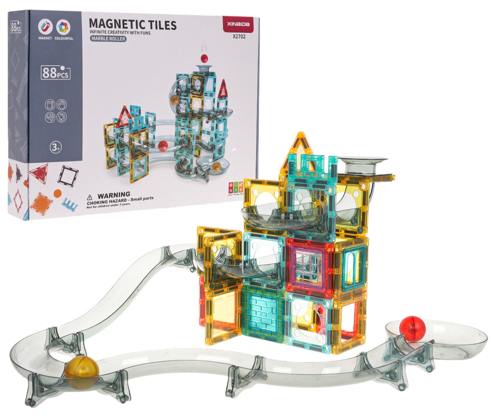 Magnetklotsid kuulirada 88 tk