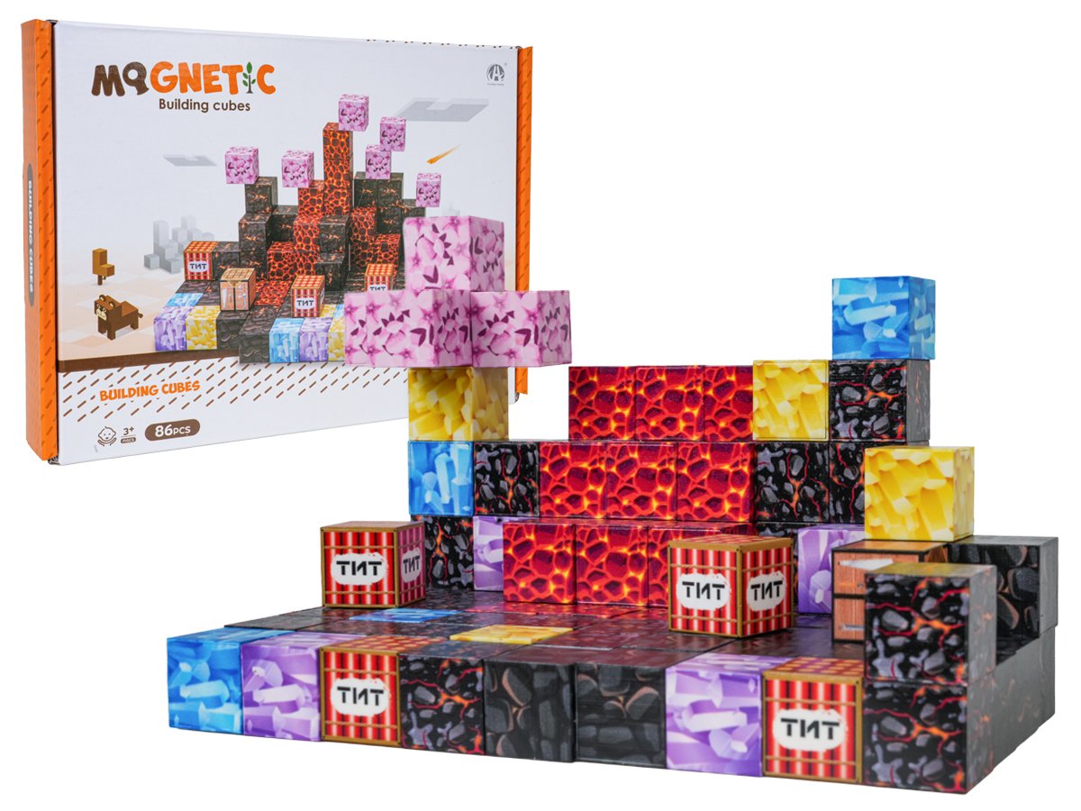 Magnetkuubikute komplekt, magnetklotsid 86 tk