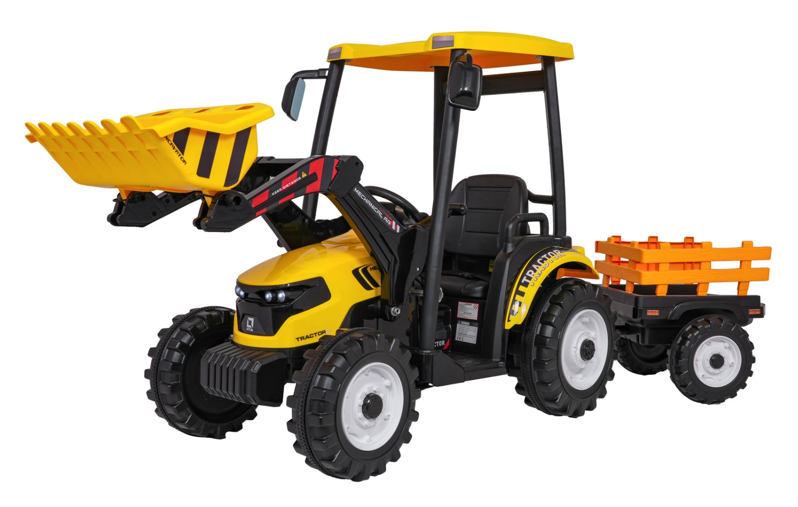 MEGA D68 traktor haagisega, kollane