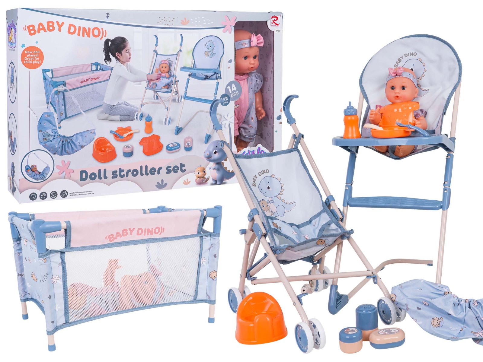 MEGA komplekt DINUS nuku + tarvikutega