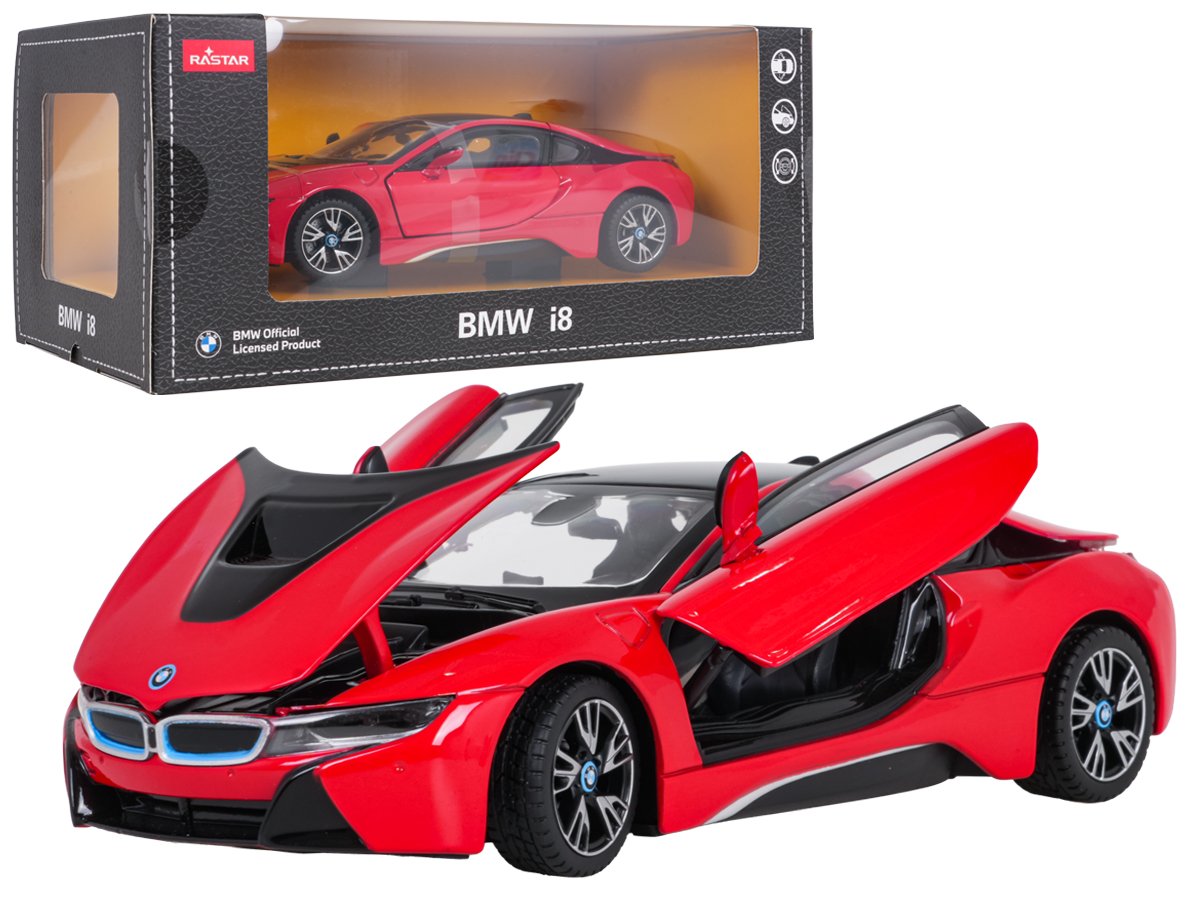 Metalliauto 1:24 BMW i8 punainen RASTAR
