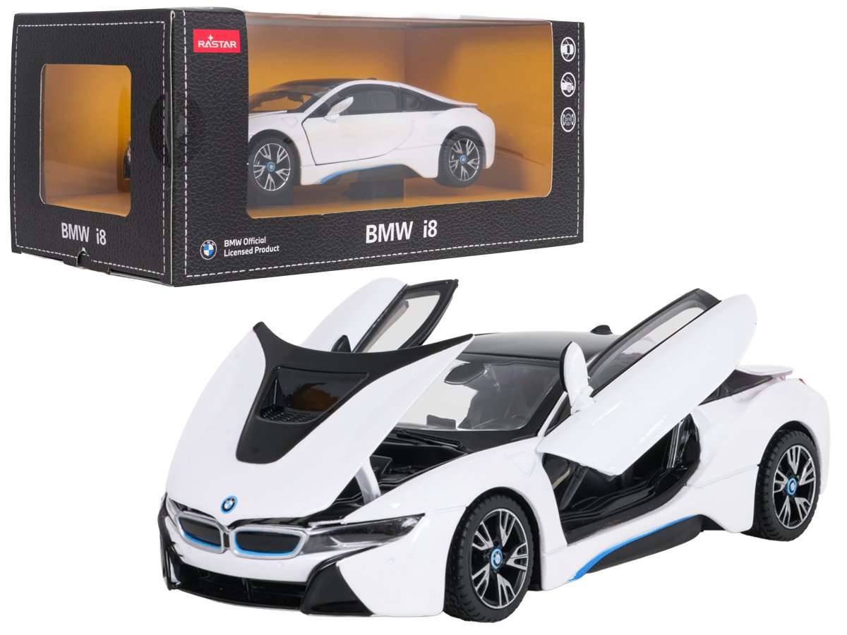 Metalliauto 1:24 BMW i8 valkoinen RASTAR