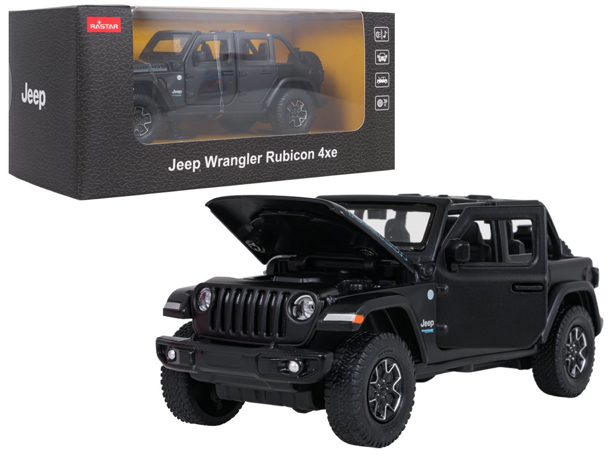 Metalliauto 1:32 Jeep Wrangler Rubicon musta RASTAR