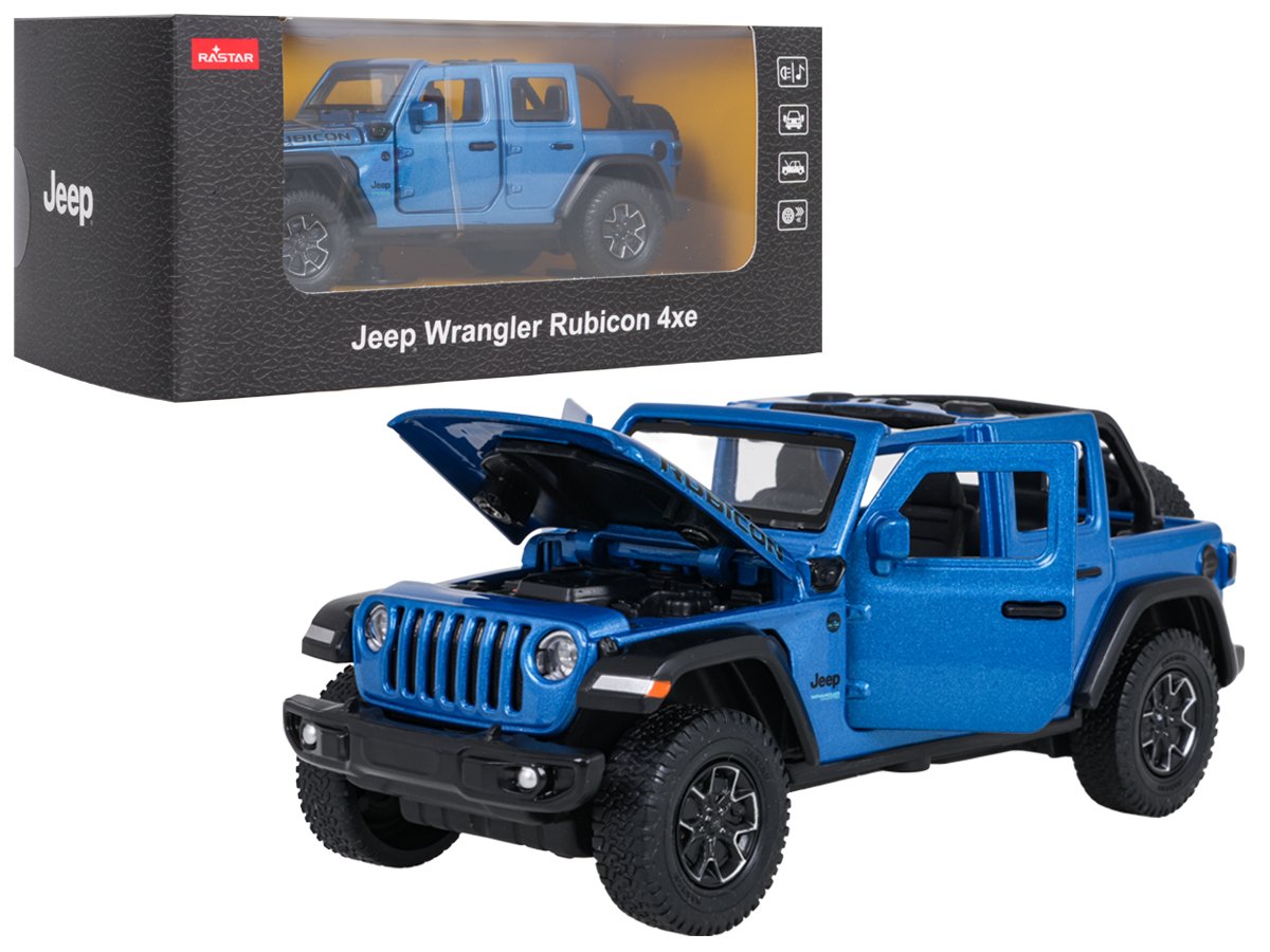 Metalliauto 1:32 Jeep Wrangler Rubicon sininen RASTAR