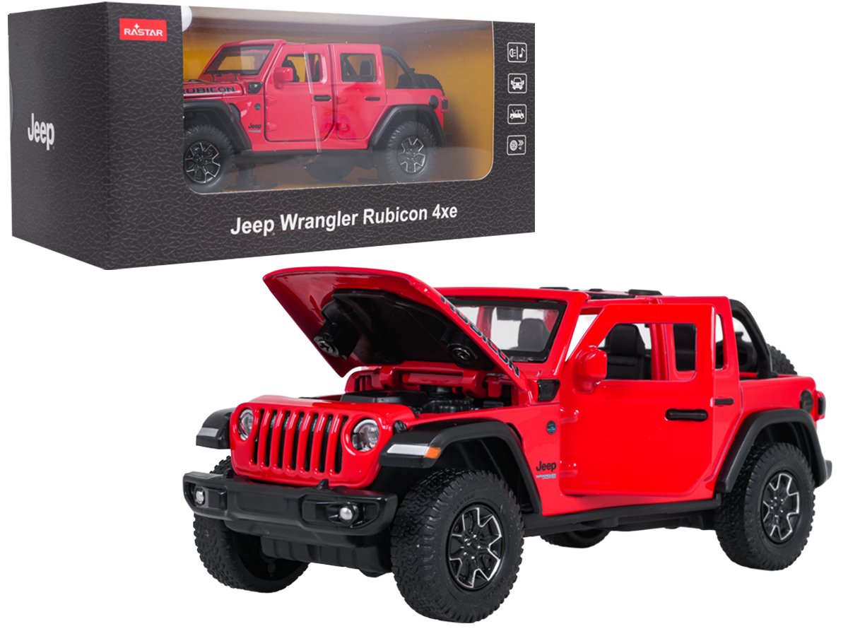 Metalliauto 1:32 Jeep Wrangler Rubicon punainen RASTAR