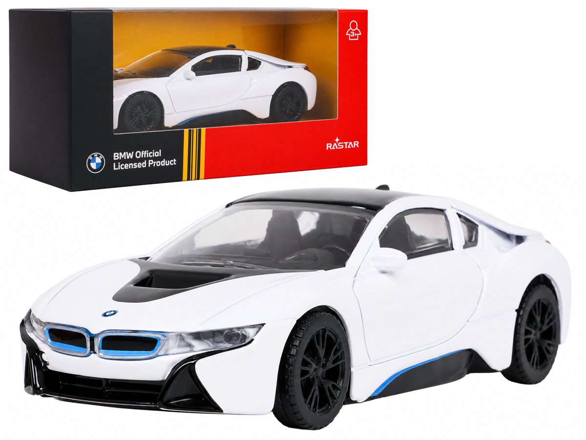 Metalliauto 1:43 BMW i8 Valkoinen RASTAR