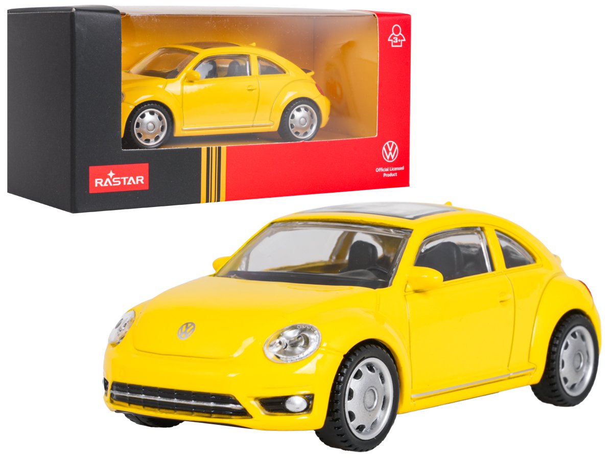 Metalliauto 1:43 Volkswagen Beetle Keltainen RASTAR